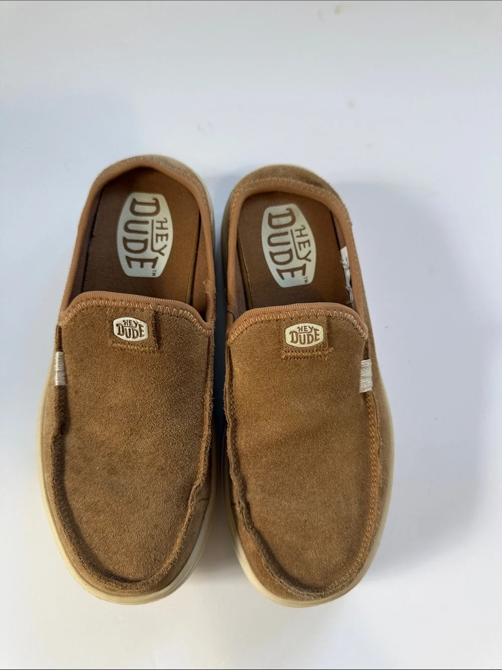 Hey Dude Men’s Casual Suede Slip-On Loafers in Tan/Brown